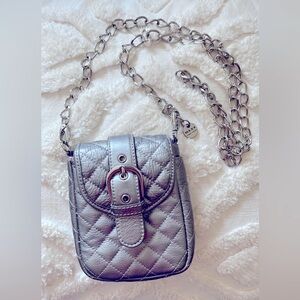 Maxx New York Silver Leather Crossbody/Beltbag